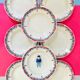 8 assiettes creuses ceranord st amand boulingrin rose et bleu