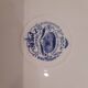 Set of two plates, flat and deep, with a country blue decoration.