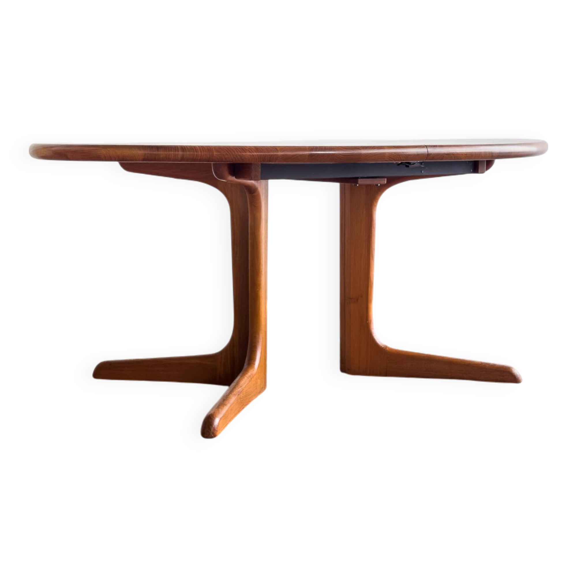 Grande table à manger scandinave vintage en teck massif, Danemark, 1970