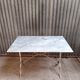 Garden furniture - Bistro table (marble and cast iron) 2 2 aluminum chairs