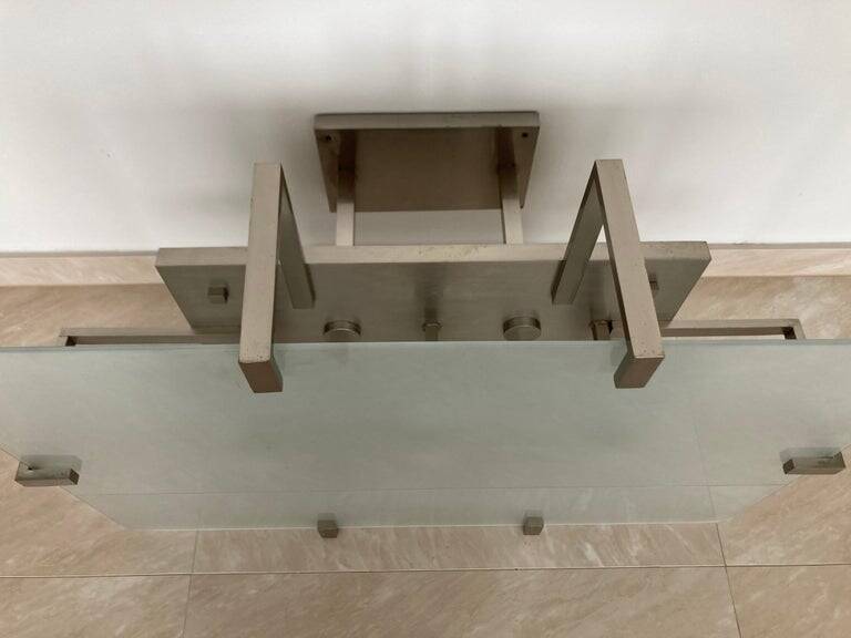 Unique Bauhaus Chrome Ceiling Lamp / Flush Mount, 1930s