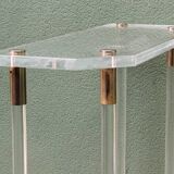 Console, altuglass, 1970s, in the style of Charles Hollis Jones.