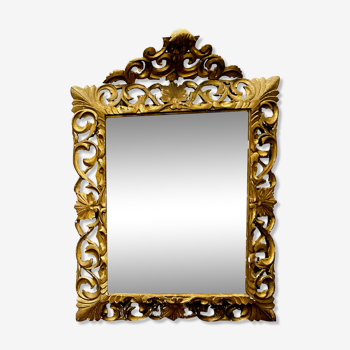 Mirror in gilded wood with openwork sculpture XIX century