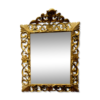 Mirror in gilded wood with openwork sculpture XIX century