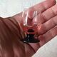 9 french liqueur glasses pink black foot vintage france