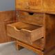 Antique Art Deco desk in walnut and walnut burl, 20th century