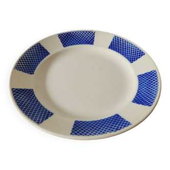 Large Badonviller blue cross dish