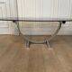 Table basse chrome et laiton Italie 1970