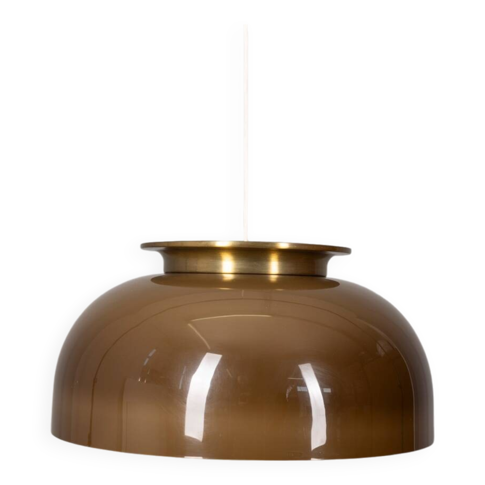 Lustre vintage années 70 en plastique marron design Massoni pour Harvey Guzzini