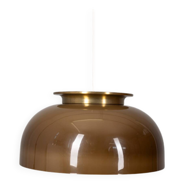 Lustre vintage années 70 en plastique marron design Massoni pour Harvey Guzzini
