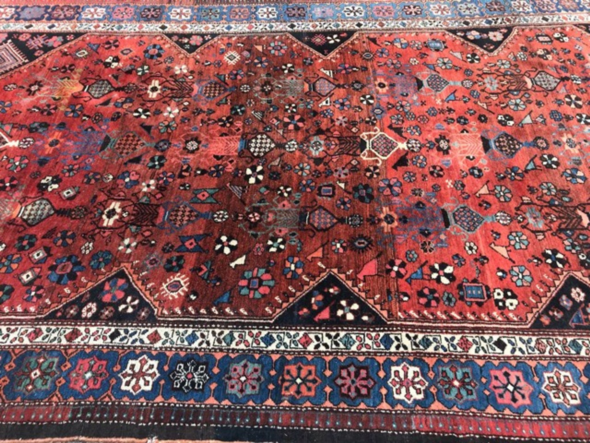 Very beautiful antique Persian carpet Malayer handmade 180x322 cm