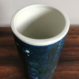 Sarek by Olle Alberius for Rörstrand Scandinavian ceramic blue vase, 1960s