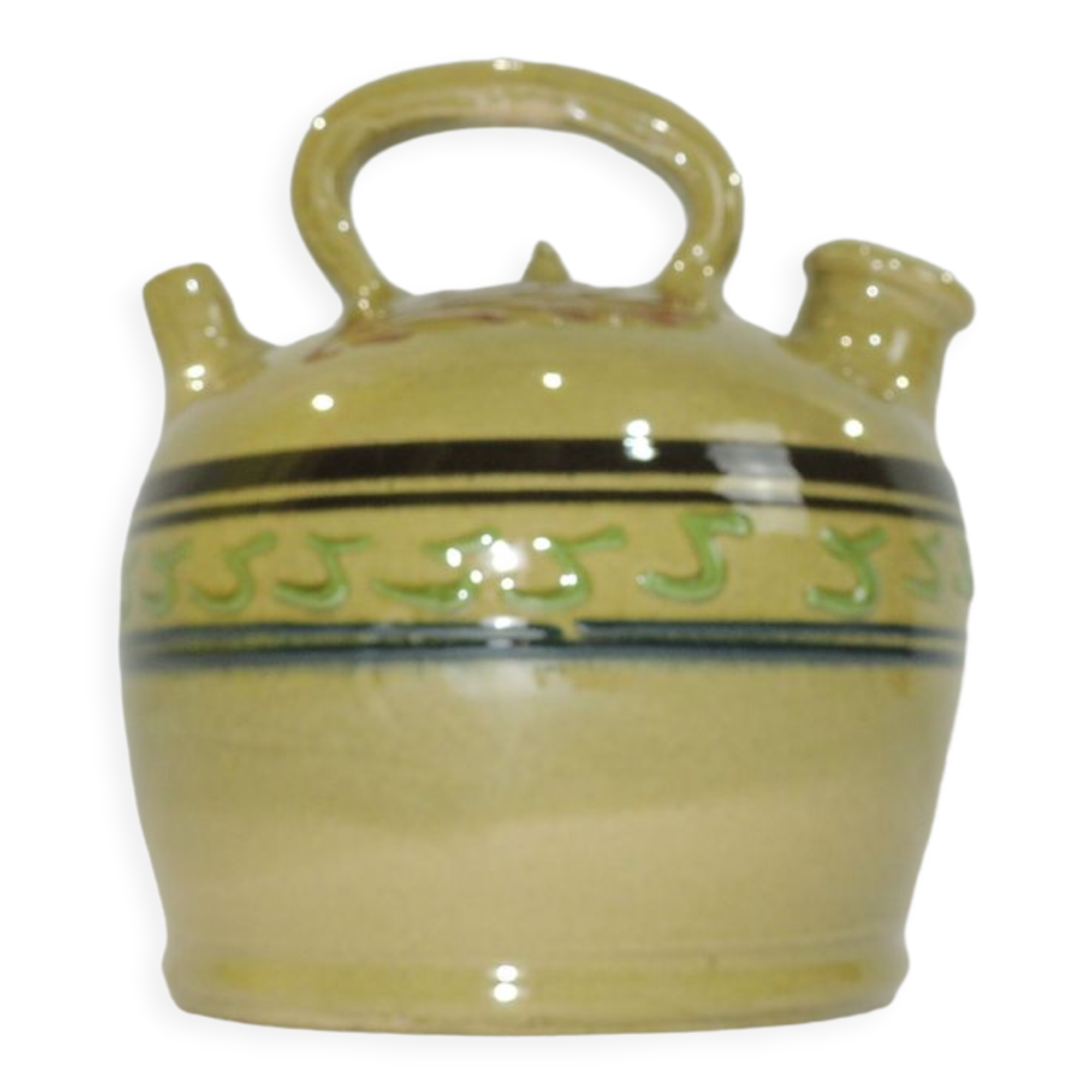 Gargoulette/Glazed terracotta jug/vintage/pitcher