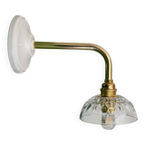 Vintage glass cut lampshade wall light - tableware collection -