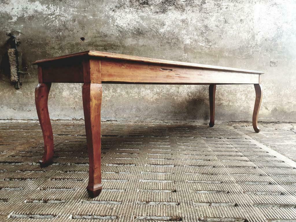 Old table pine dining table 76 x 256 cm