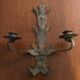 Pair of brutalist candle holder sconces