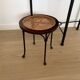 Tabouret canné Grange en fer forgé et bois massif