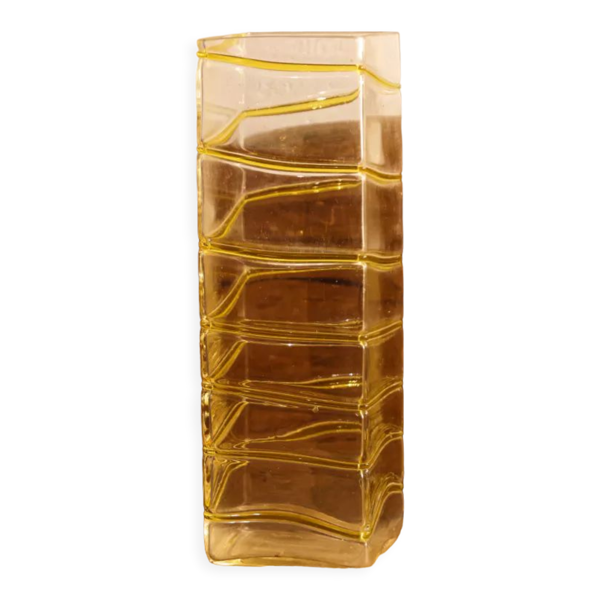 Ridged glass vase, Murano style