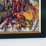 Jacques destoop painting cardboard canvas 1990 "autumn in pouilly en vexin"