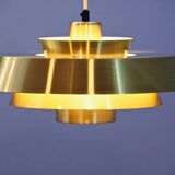 Suspension danoise 'Nova' en laiton massif de Jo Hammerborg pour Fog & Mørup, années 1960