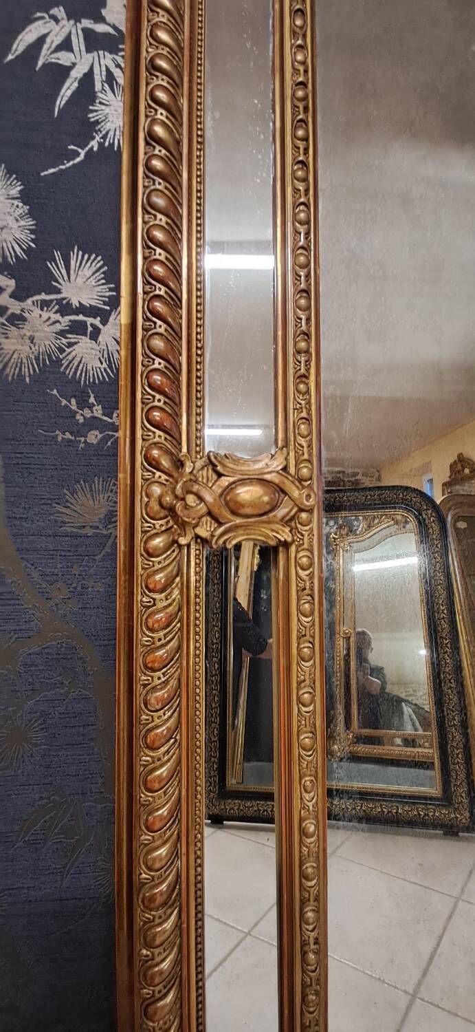 19th century mirror with parecloses 173 x 105