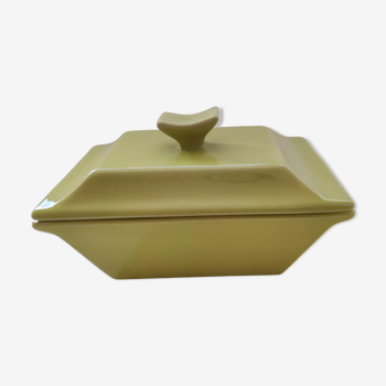 terrine flat oven or butter dish design anise green