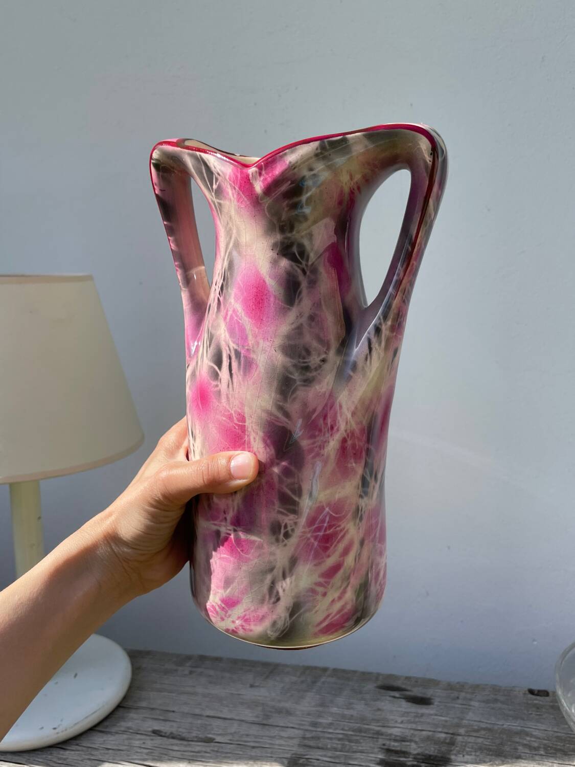Art Deco pink ceramic vase