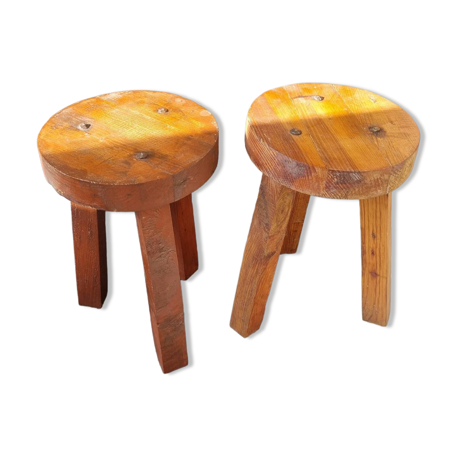 Lot 2 tabourets bois arts and crafts
