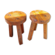 Lot 2 tabourets bois arts and crafts