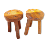 Lot 2 tabourets bois arts and crafts