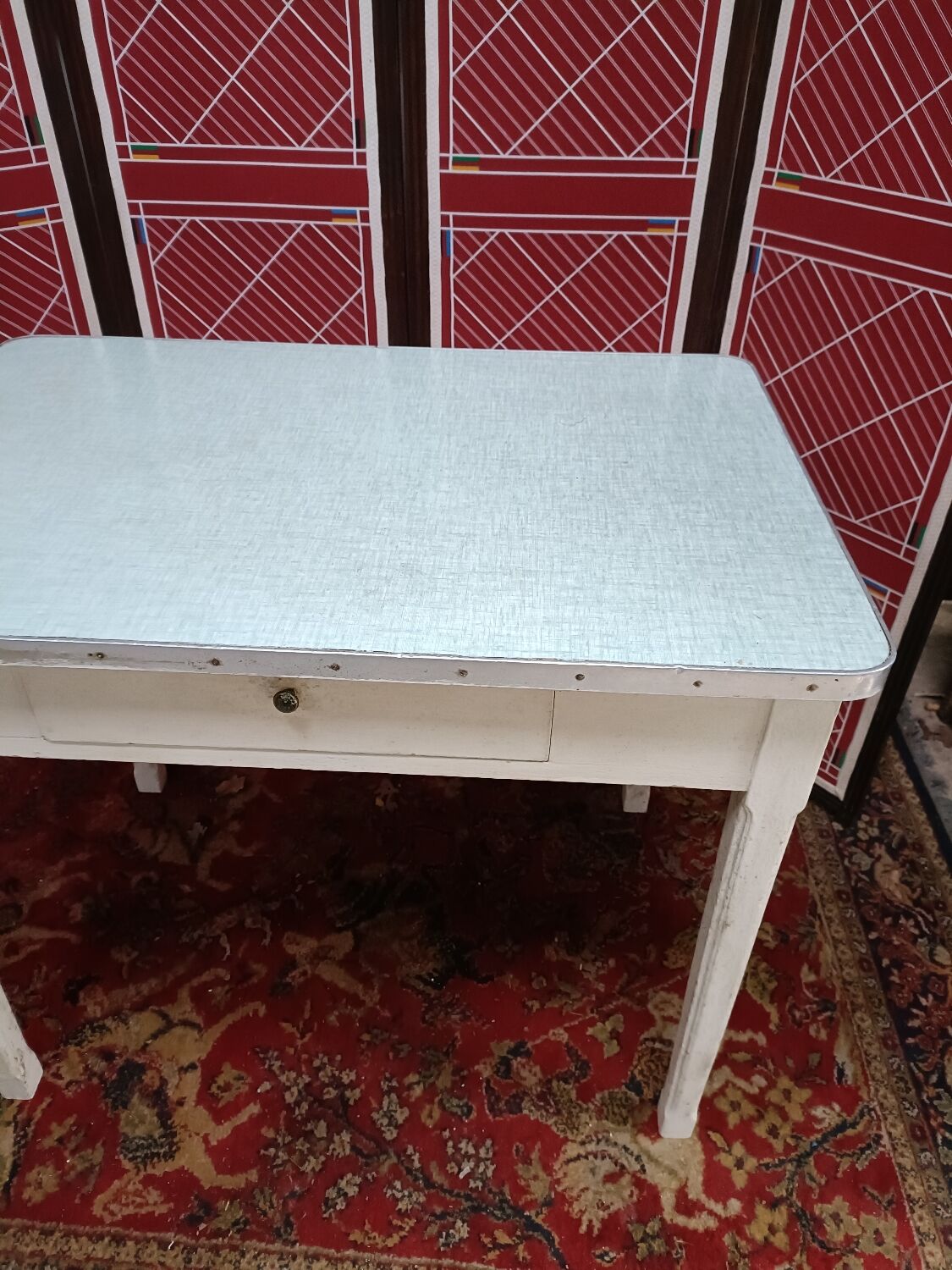 Vintage formica and wood table, 50s