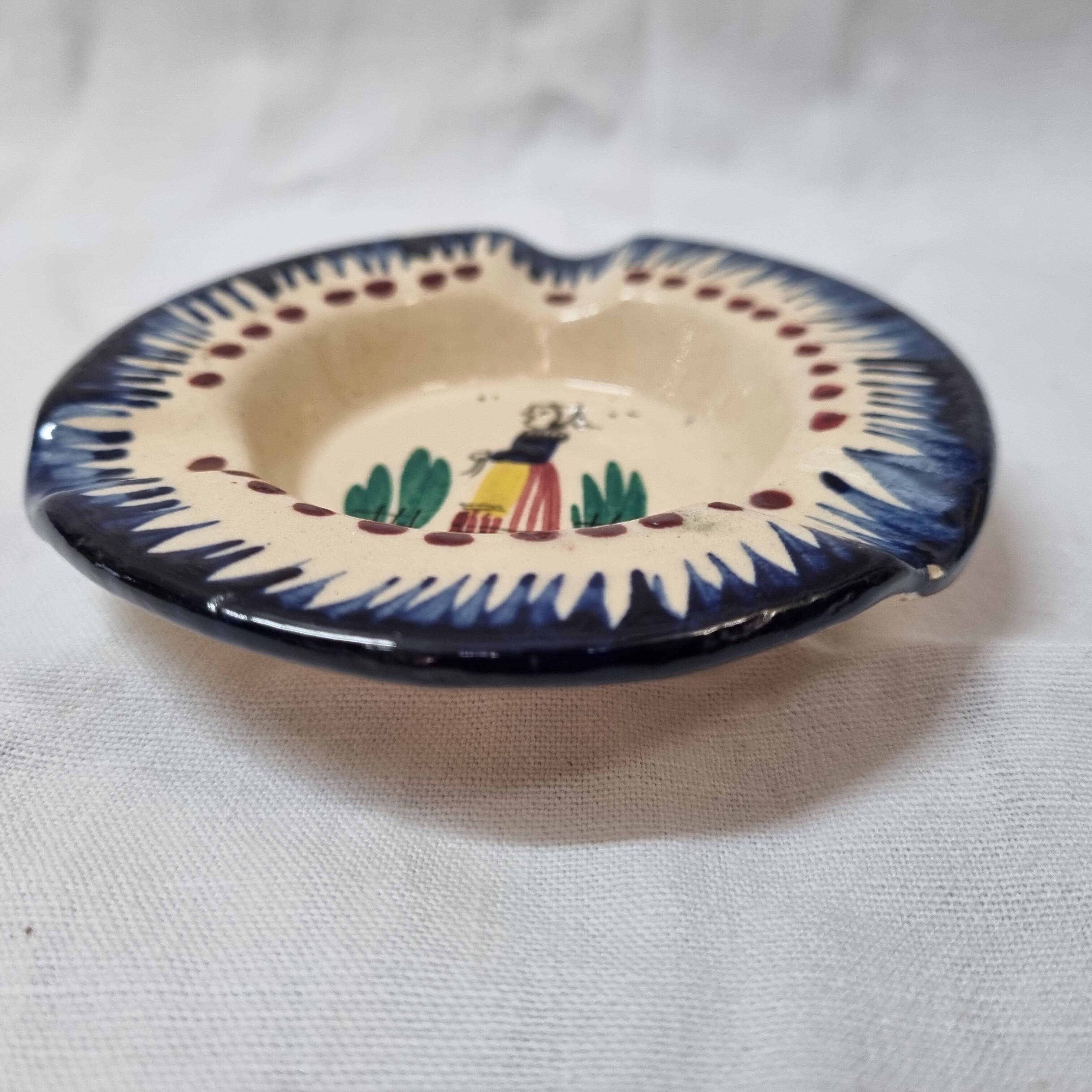 HB Henriot ashtray Quimper Brittany, early 20th century