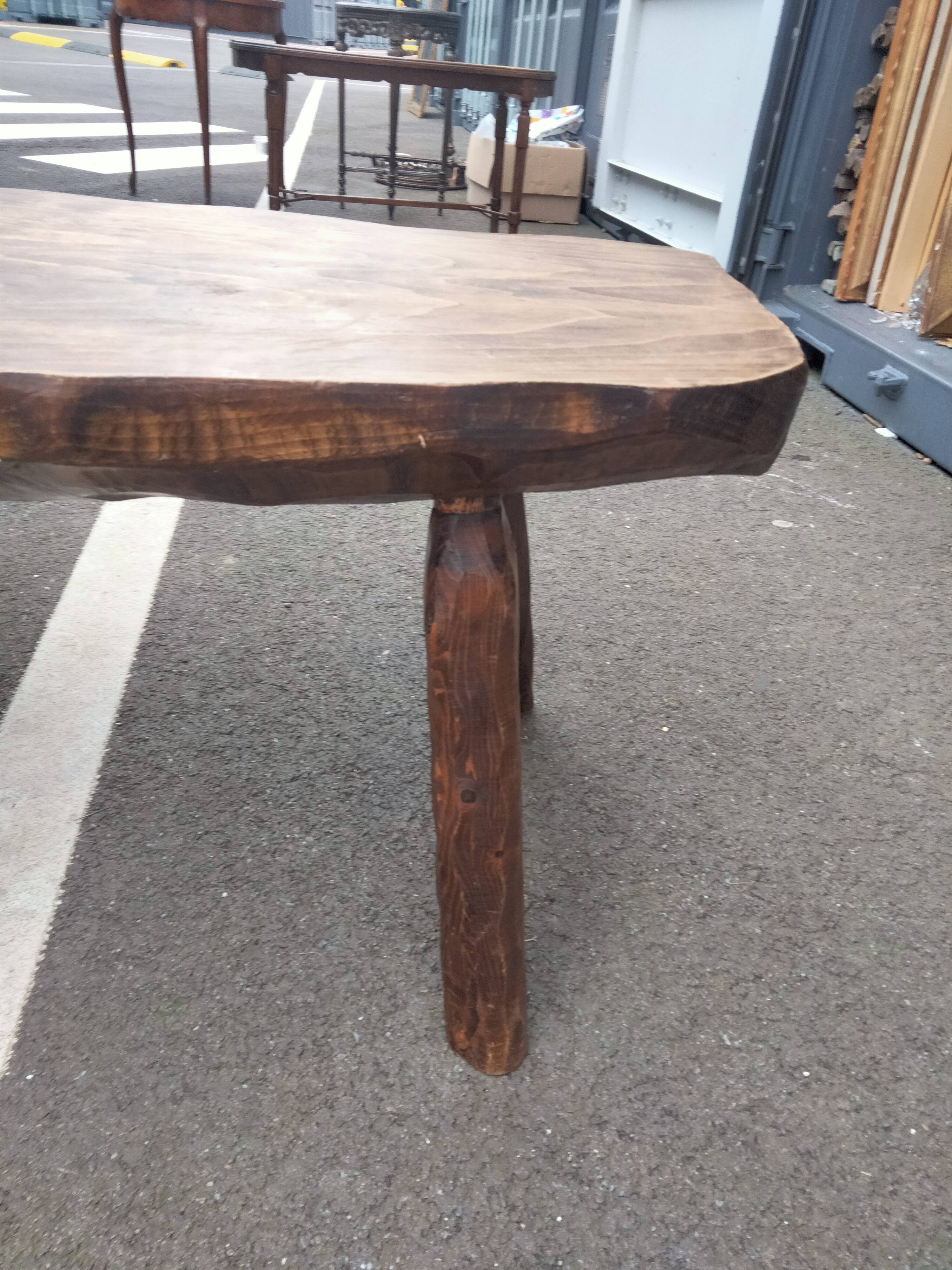 Old wooden side table vintage tree trunk décor