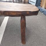 Old wooden side table vintage tree trunk décor