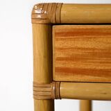 Vintage bamboo bedside tables