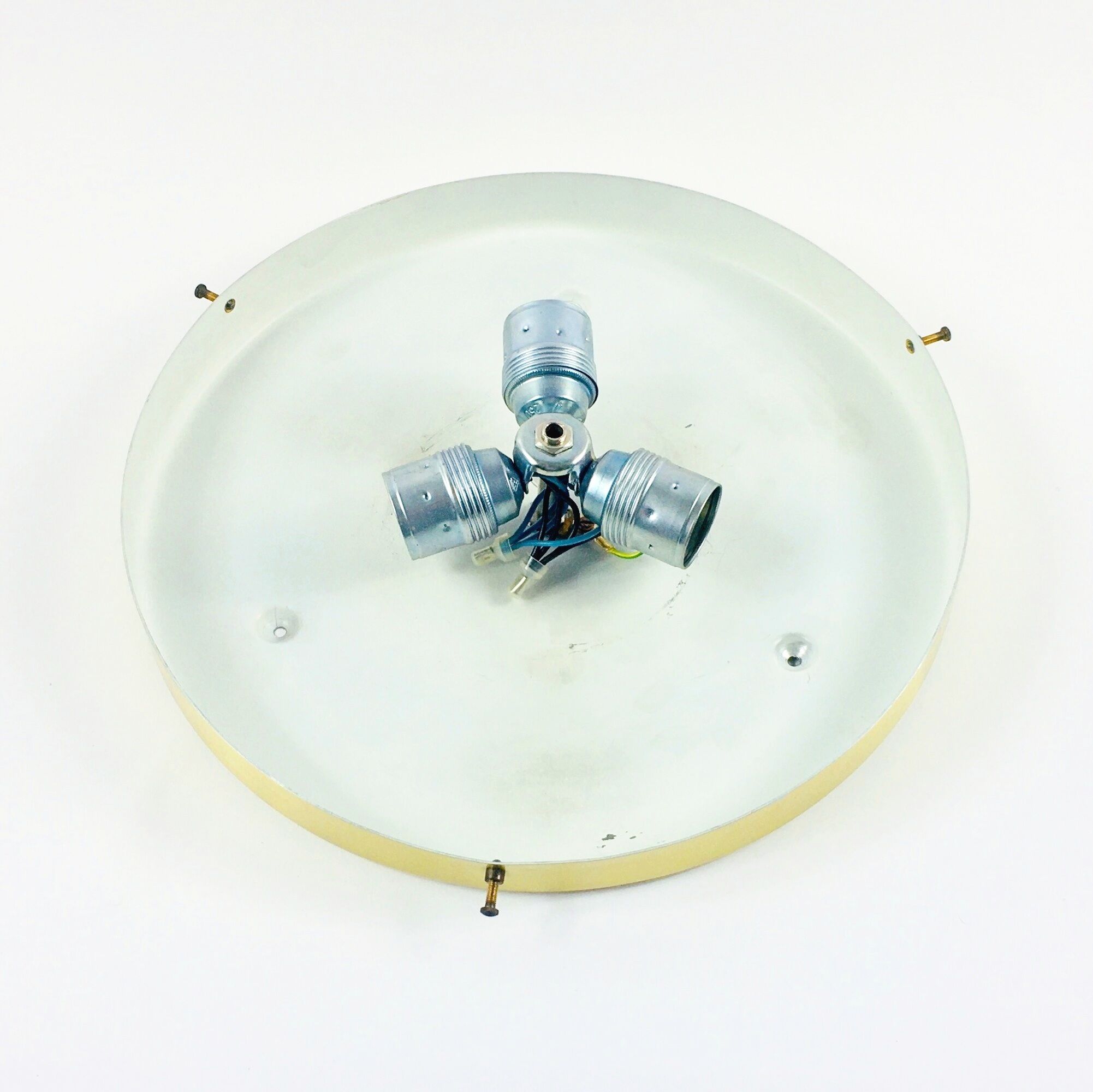 Pair of Large Murano Ice Glass Ceiling Lights from Doria, 1960s