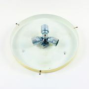 Paire de grands plafonniers en verre de glace Murano de Doria, années 1960.
