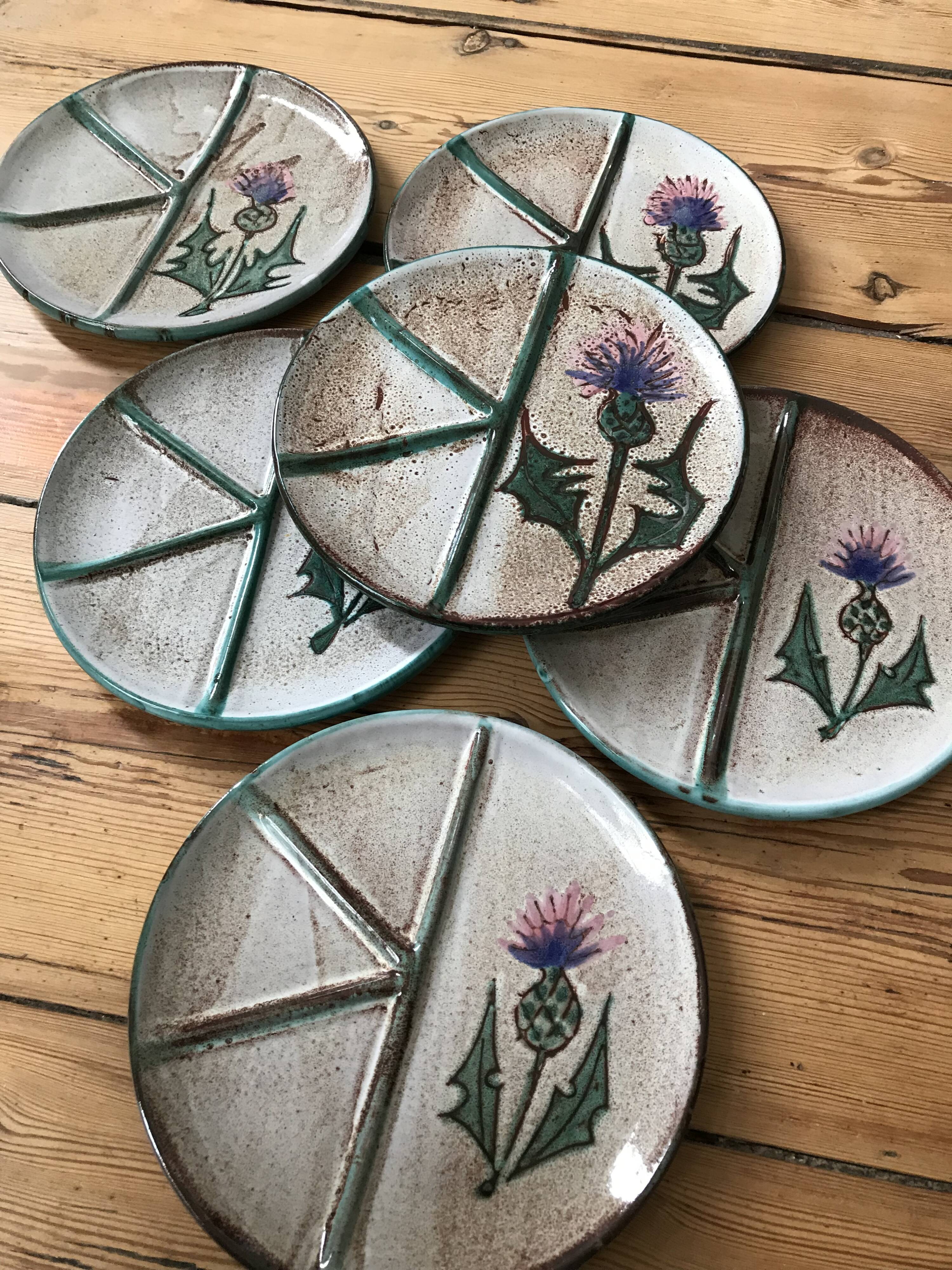 Set of 6 flat plates “Étienne Daniel” Vallauris