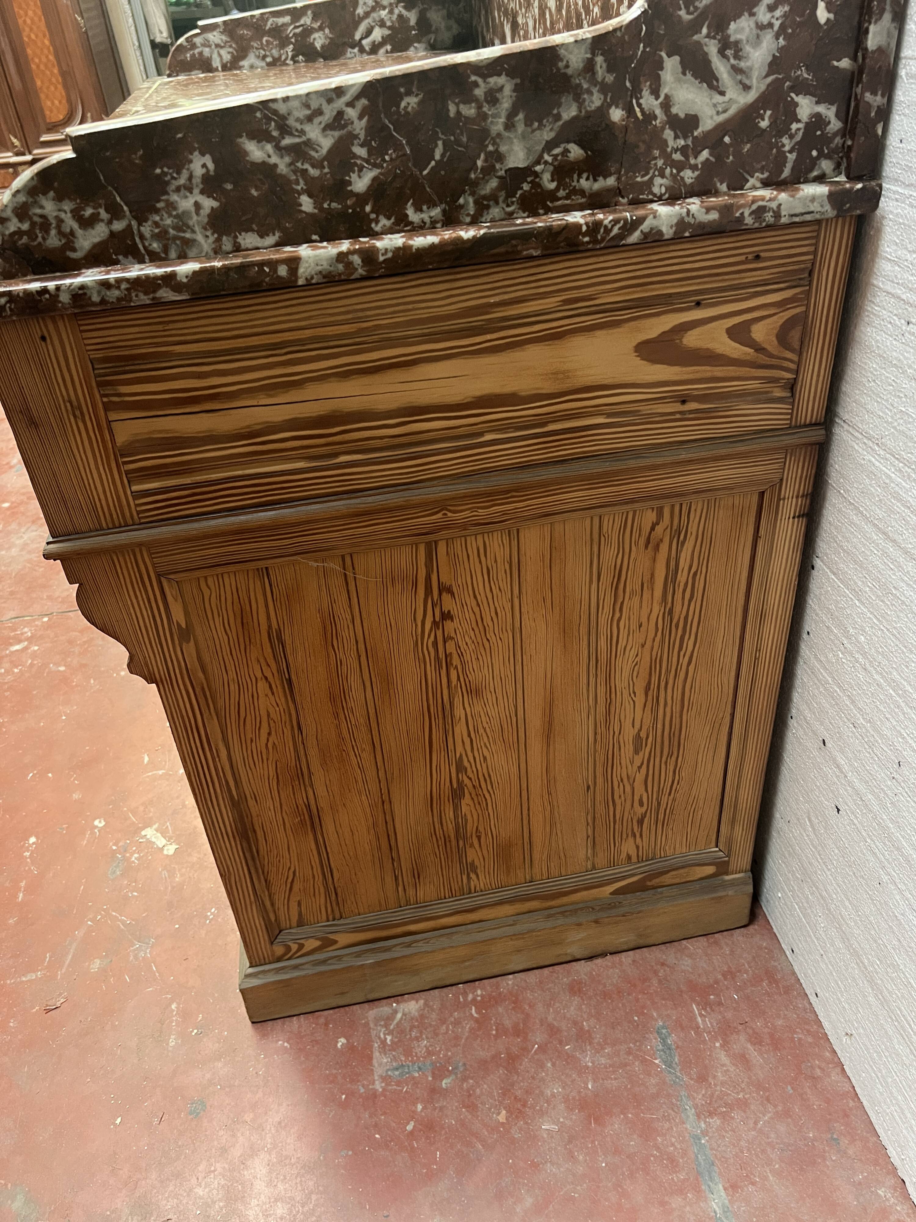 20th century solid fir washbasin unit