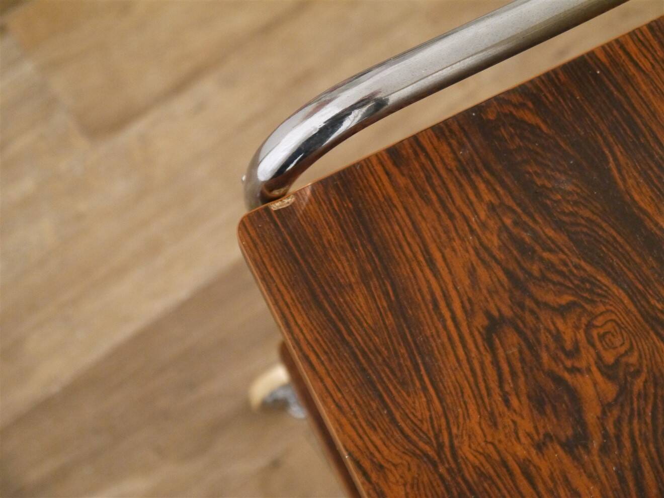Rosewood and chrome side table, 1970s
