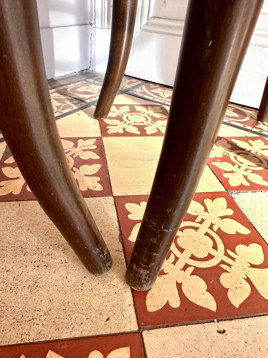 Wooden and cane bistro bar stools