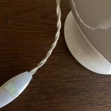 Neo-classical baluster lamp in cracked white earthenware from the 1970s.