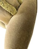 Vintage green two-seater sofa with fringes