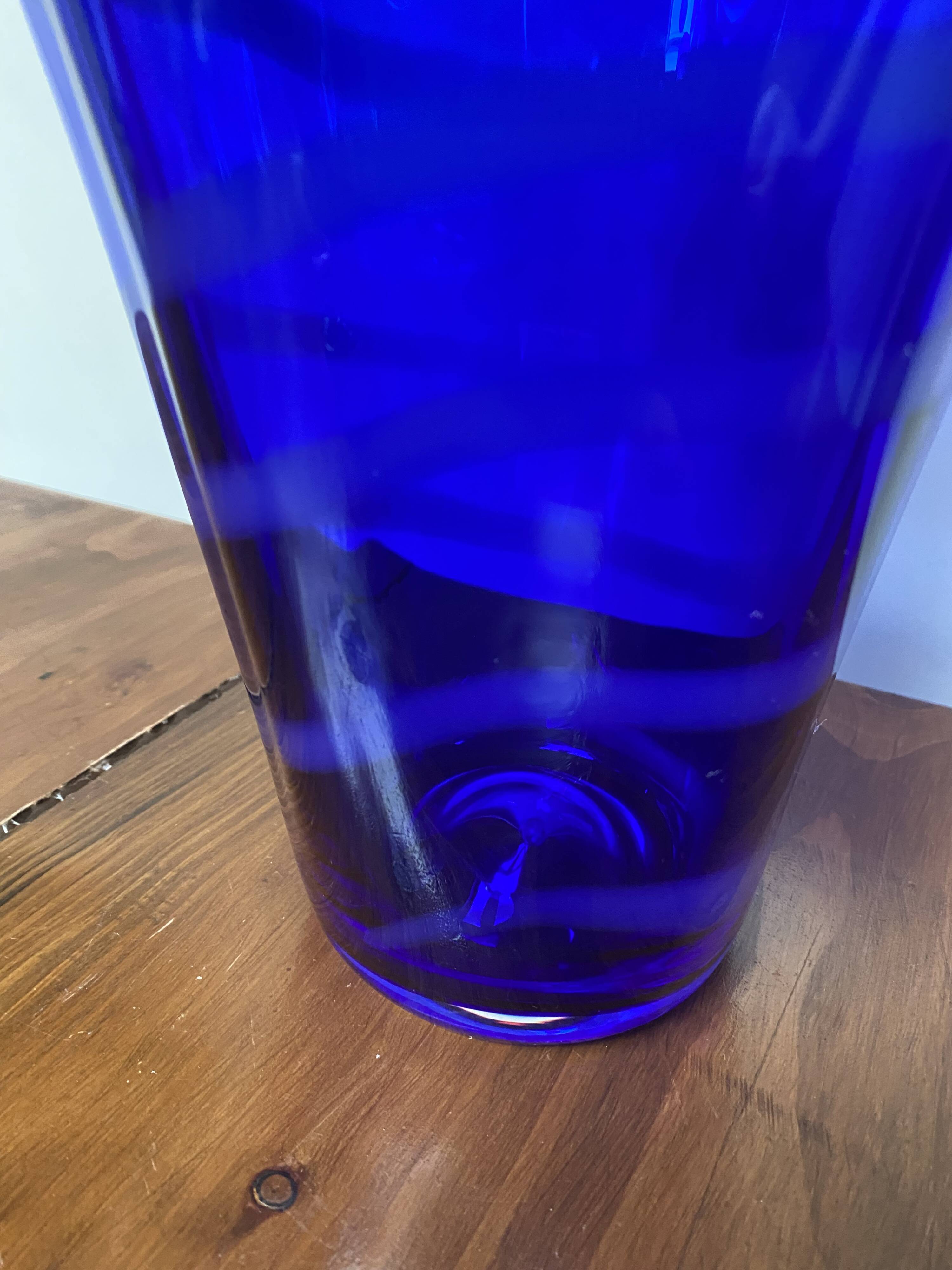 cobalt blue handkerchief vase