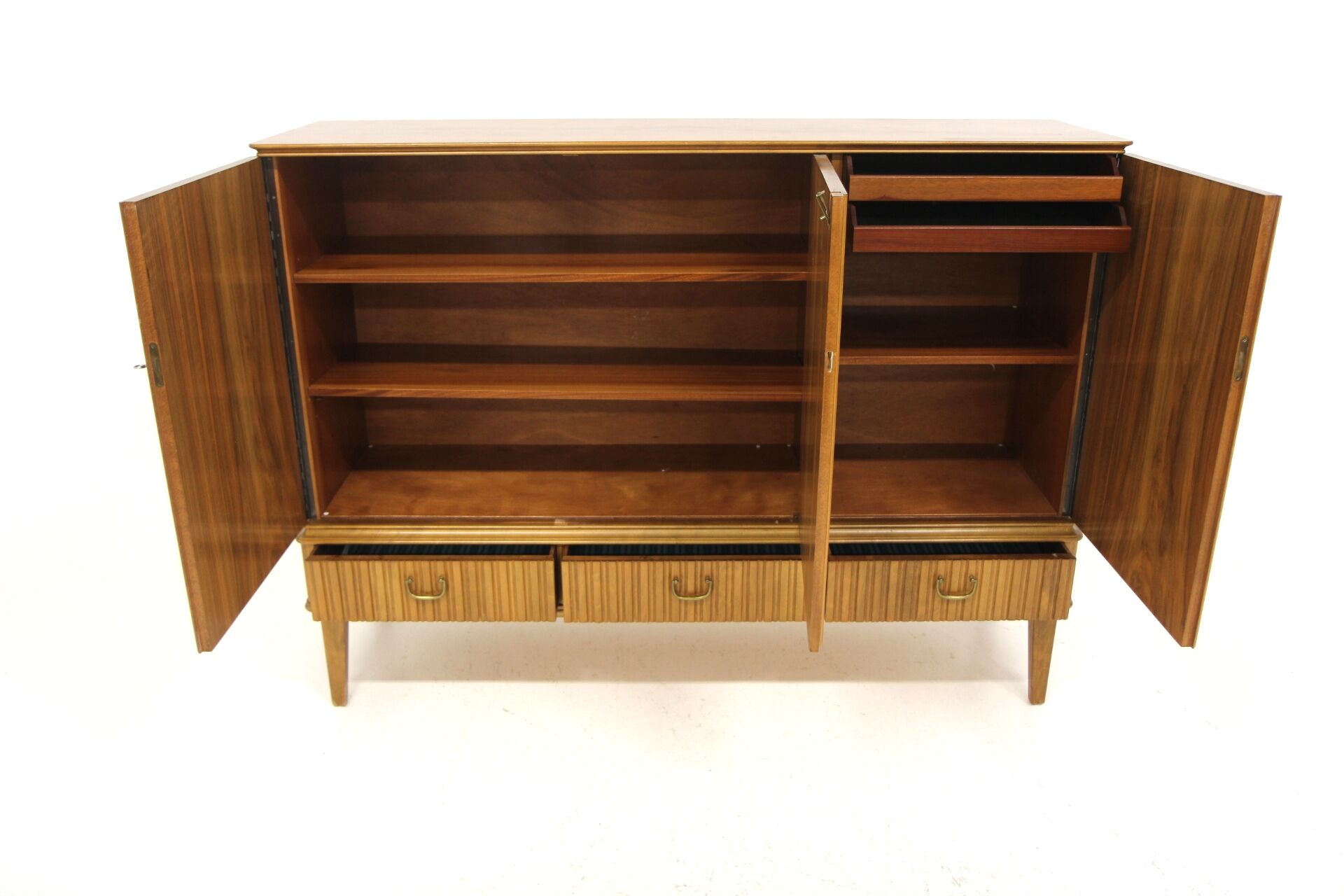 Scandinavian enfilade in walnut, Swedish modern, Sweden, 1940.