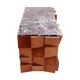 Contemporary Modern Pair of Sideboards in Wood and Burgundy Marble Top, Italy