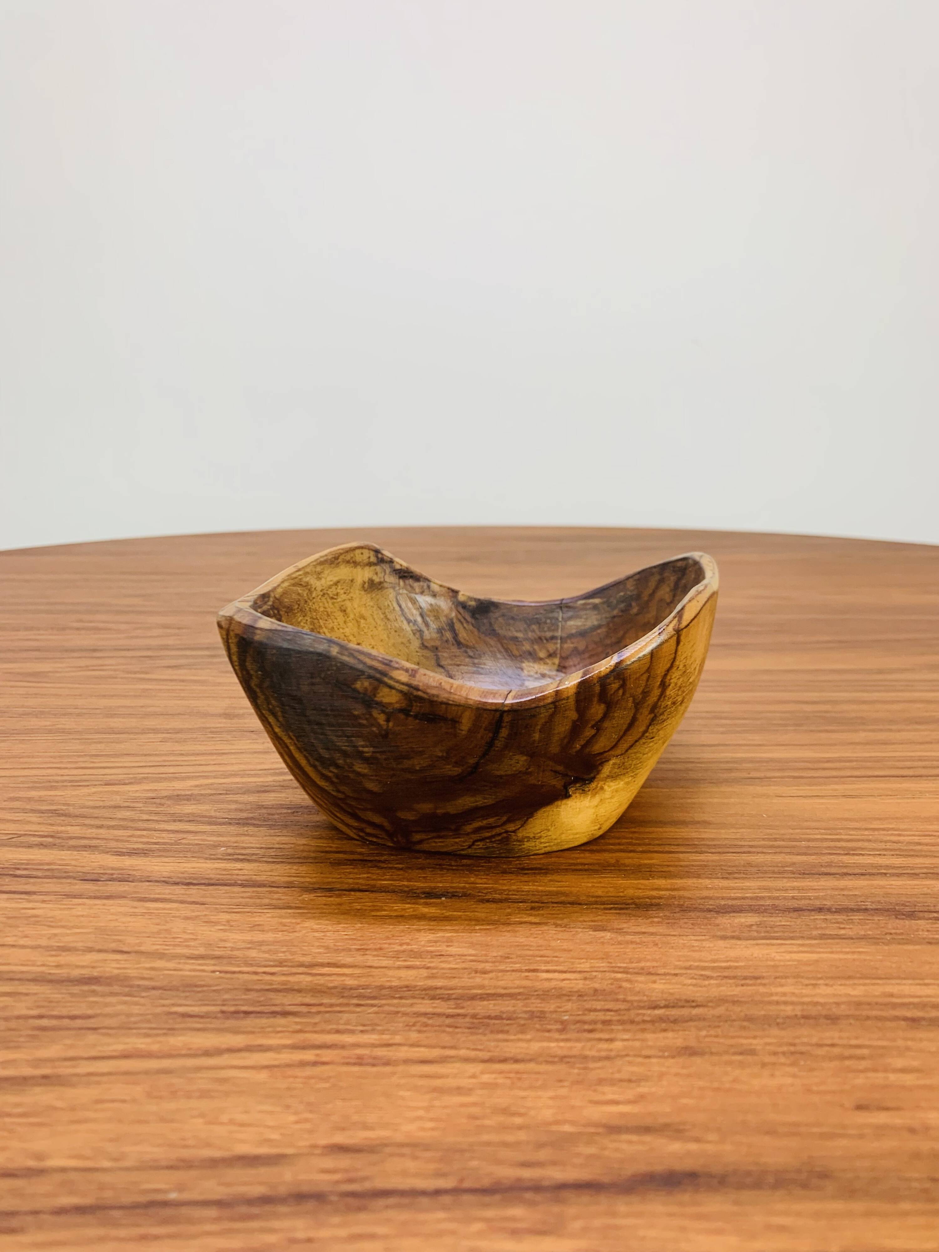 Brutalist vintage olive wood empty pocket