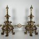Important Renaissance Style Bronze Fireplace Set with Bar