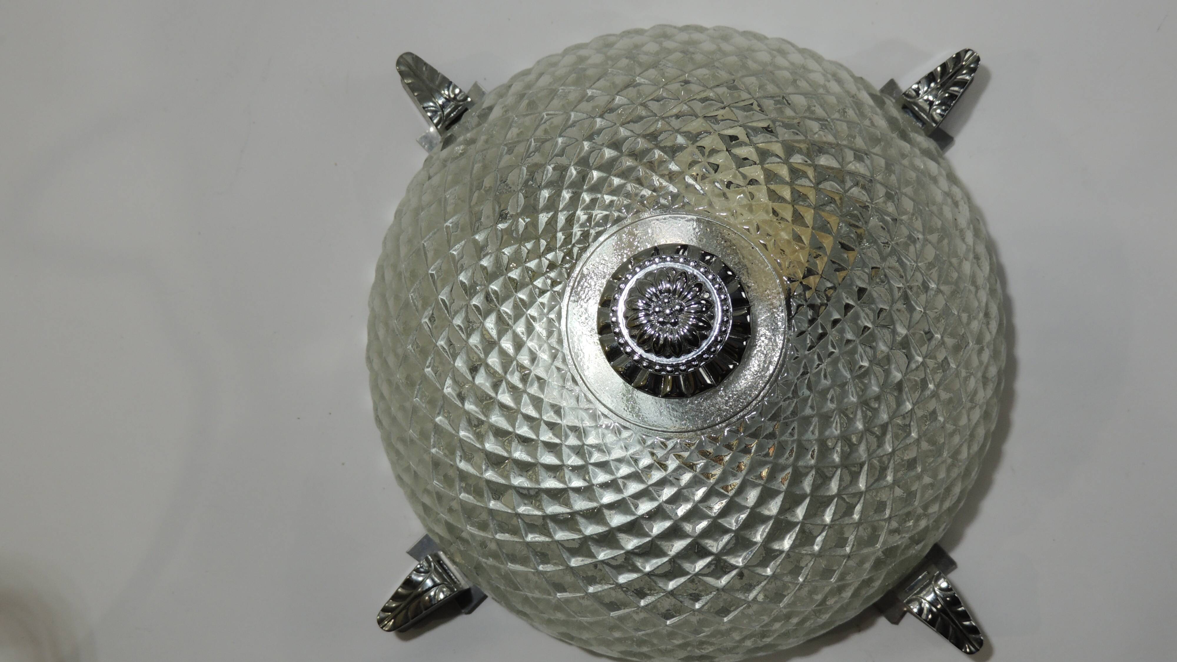 Cut glass ceiling lamp / vintage