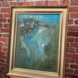 Painting representing a house